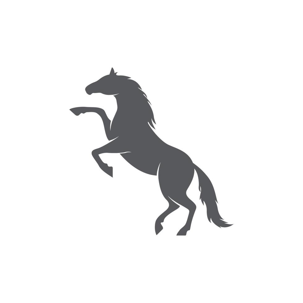 Horse realistic silhouette logo design. Horse pictogram. Side view of horse. Vector illustration
