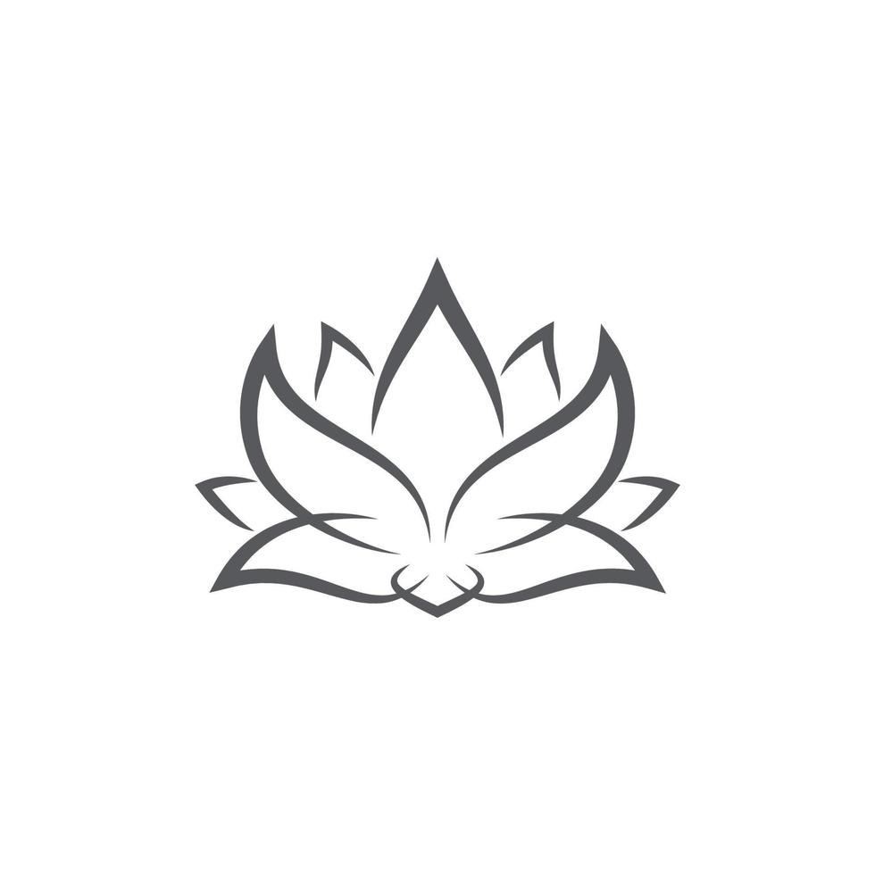 linear lotus logo templates. Vector floral linear lotus logo. Design lotus flower outline. Vector illustration. Lotus icon