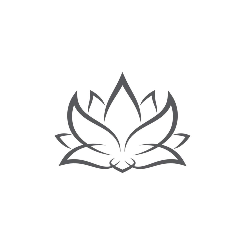 linear lotus logo templates. Vector floral linear lotus logo. Design lotus flower outline. Vector illustration. Lotus icon