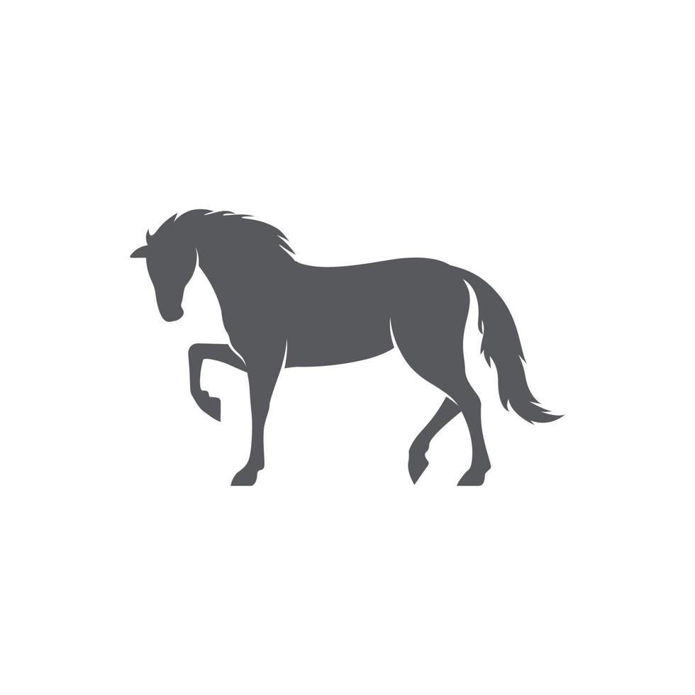 Horse realistic silhouette logo design. Horse pictogram. Side view of horse. Vector illustration