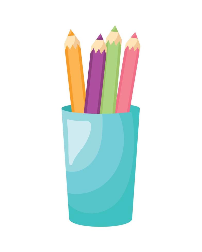 pencils colors in holder vector