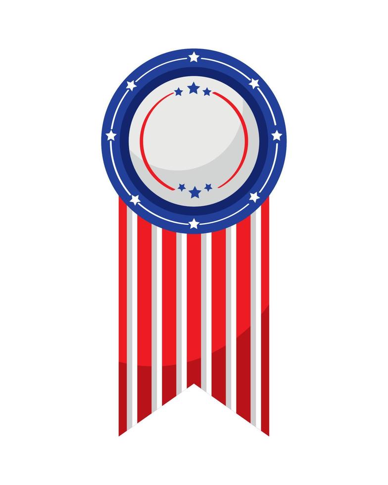 medal with usa flag vector