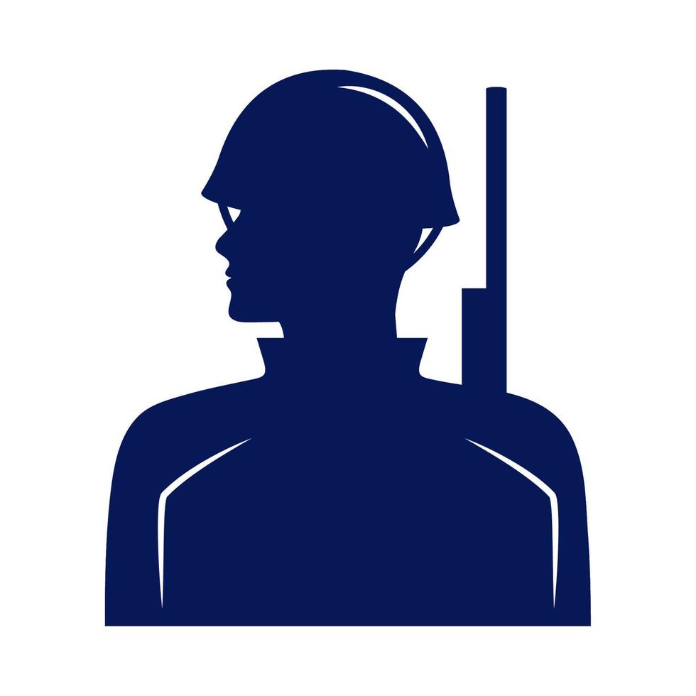 soldier with helmet silhouette vector