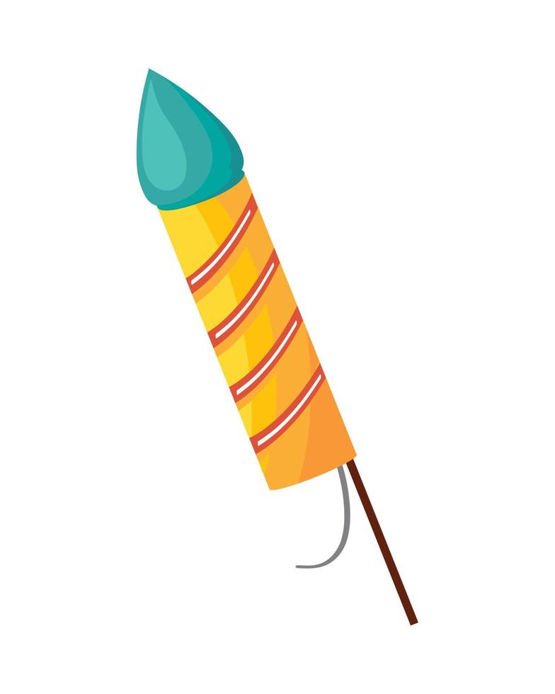 yellow rocket firework vector