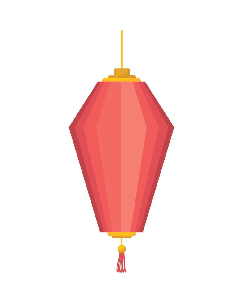 red asian lamp vector