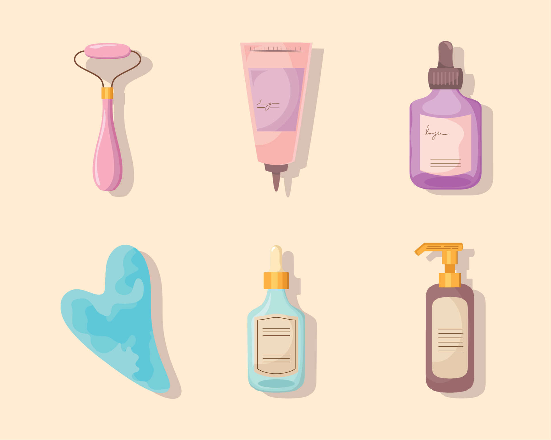 six korean beauty product icons 12574512 Vector Art at Vecteezy