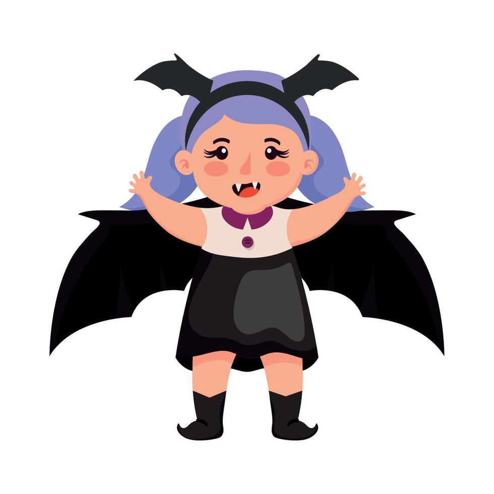 girl with bat costume vector