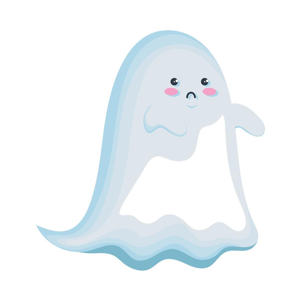 cute ghost floating halloween vector