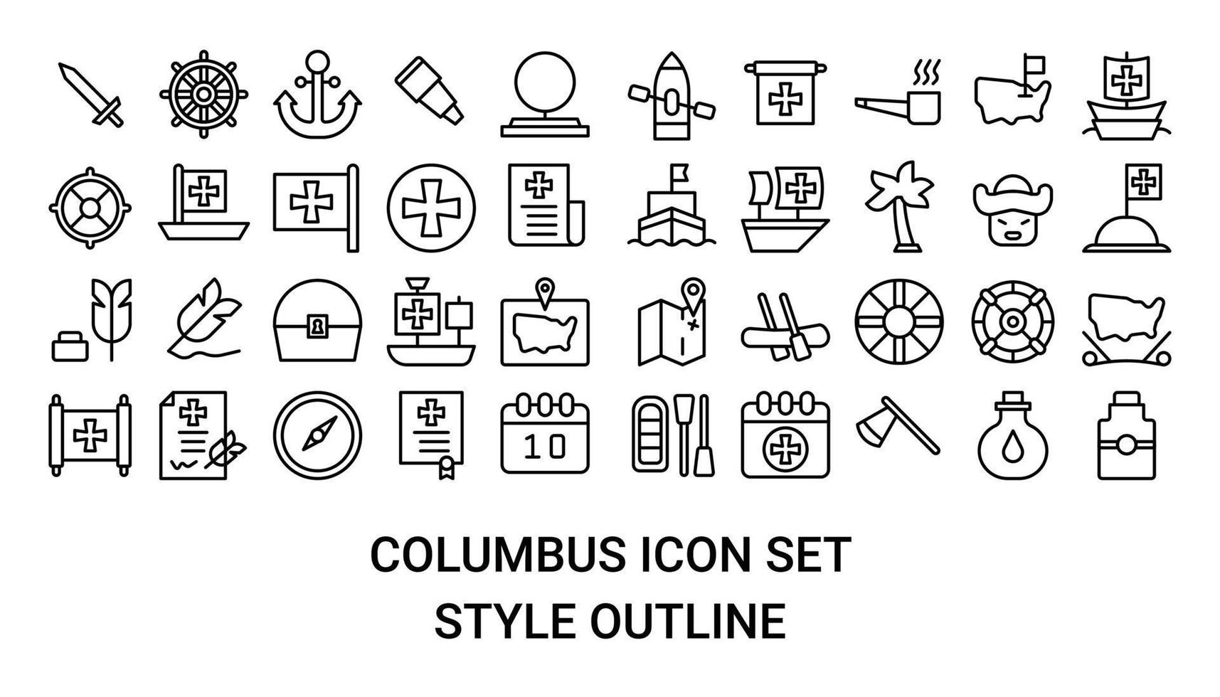 ilustración vectorial y logotipo icono de columbus perfecto. signo de icono de la colección moderna para el concepto móvil y el diseño de aplicaciones web. bonito diseño perfecto. vector