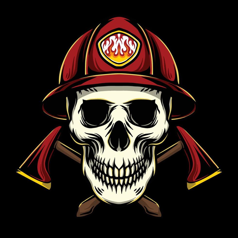 Fireman Skull Illustration vector