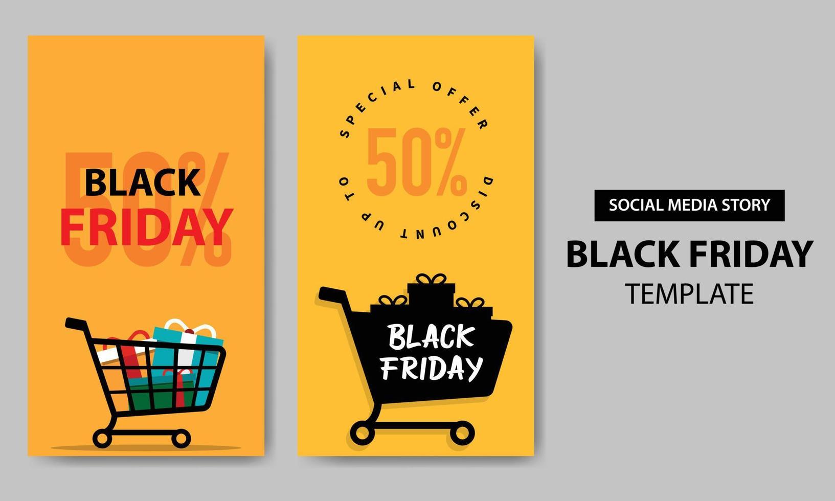 Black Friday With Trolly Bundle Template vector