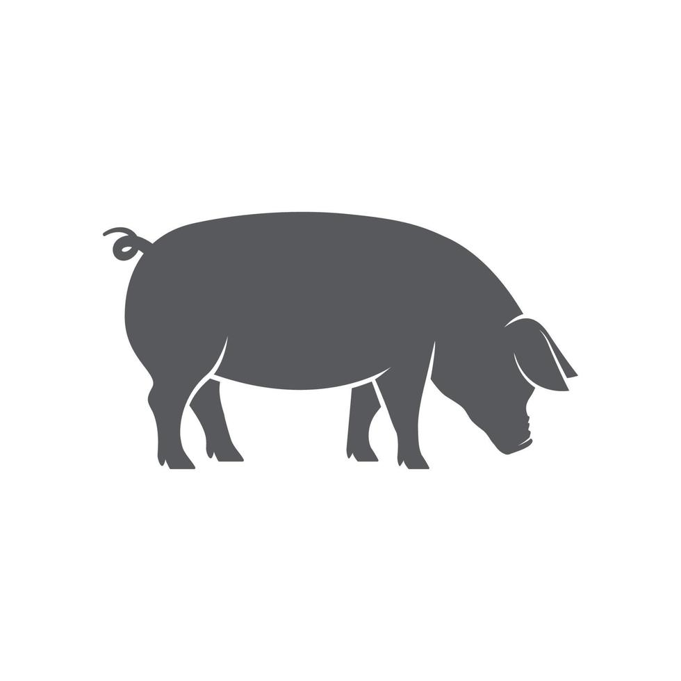 vector de icono de pictograma de cerdo. ilustración vectorial de silueta de cerdo. icono de vector de cerdo. ilustración vectorial