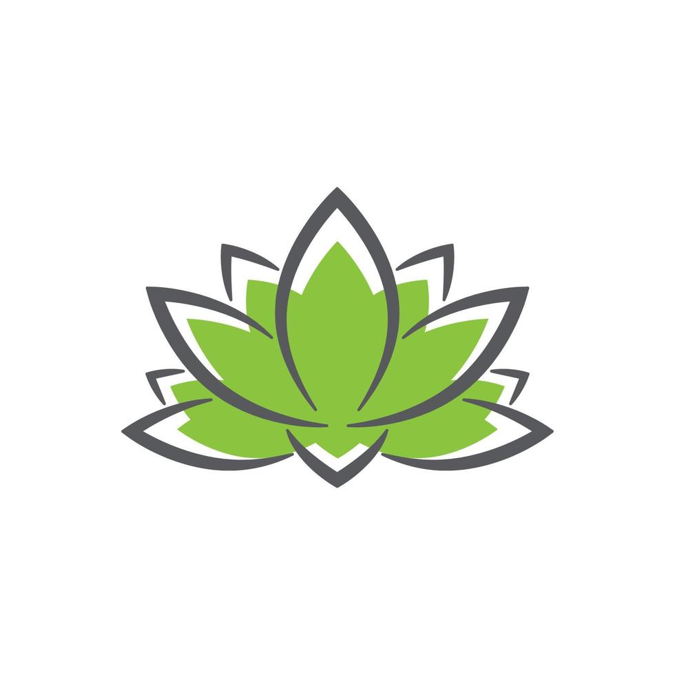 plantillas de logotipo de loto lineal. logotipo de loto lineal floral vectorial. diseño de contorno de flor de loto. ilustración vectorial icono de loto vector