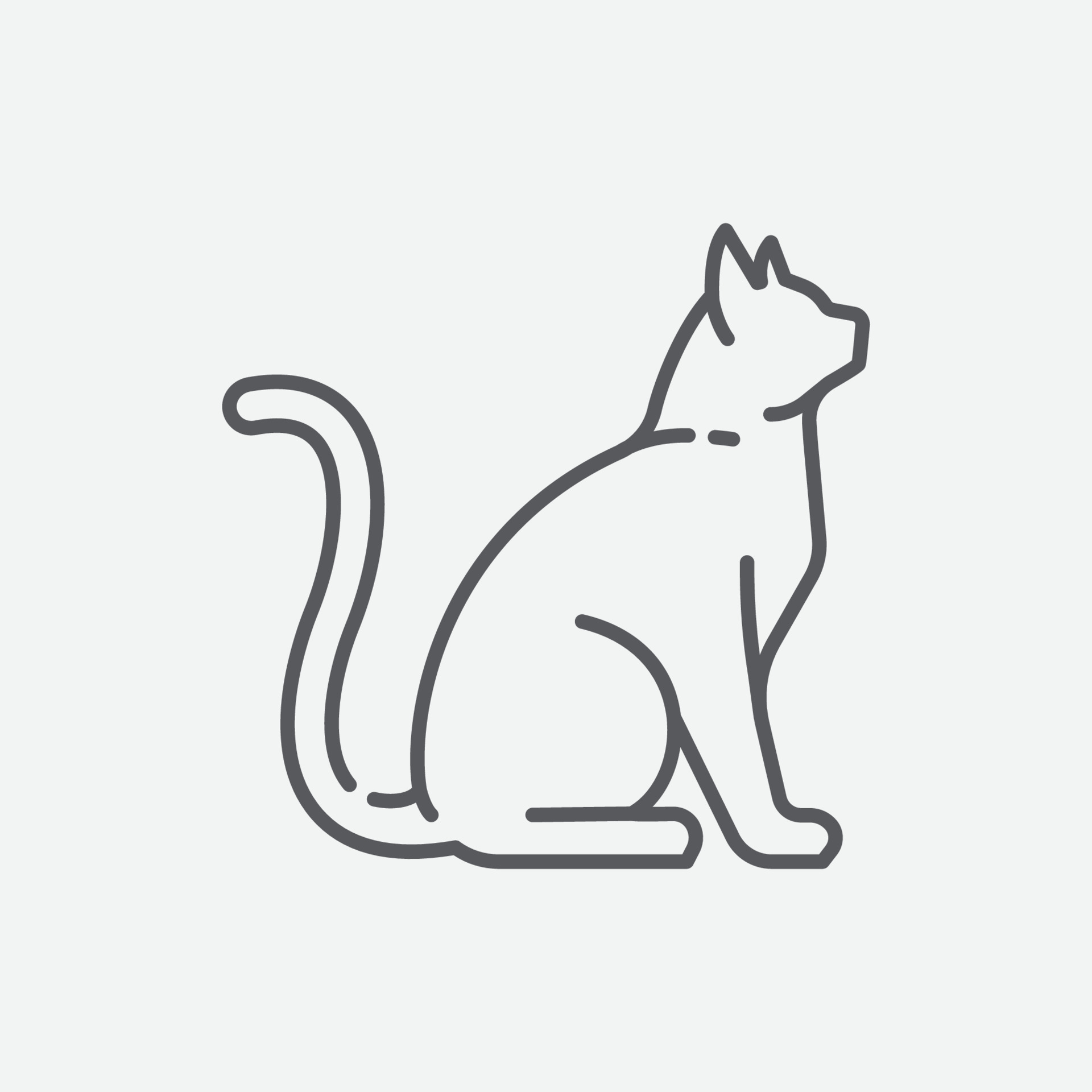 how to draw cat sitting side view