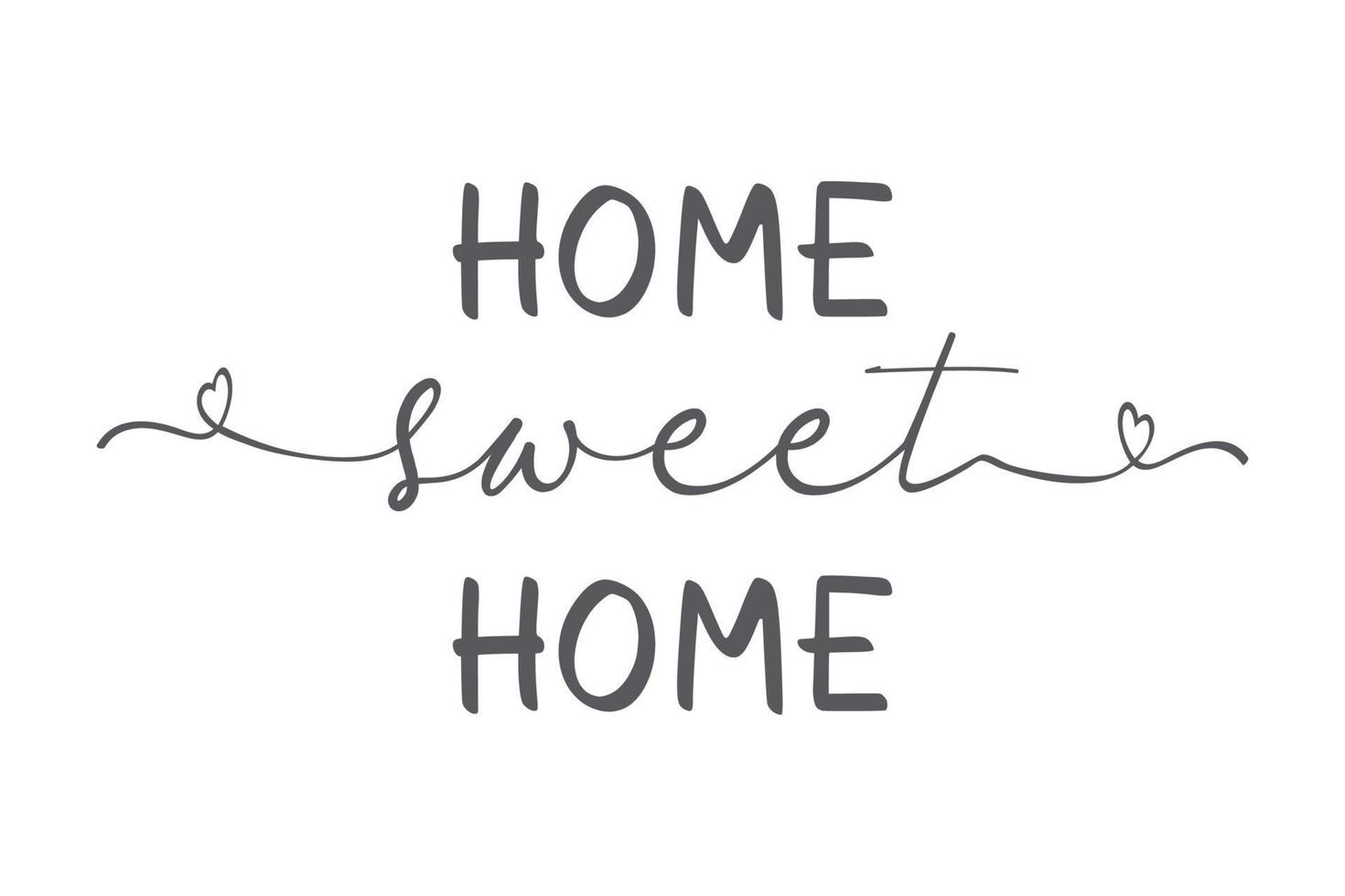 tipografía de letras de citas caseras. tipografía de la casa. cita hogar dulce hogar. ilustración vectorial vector