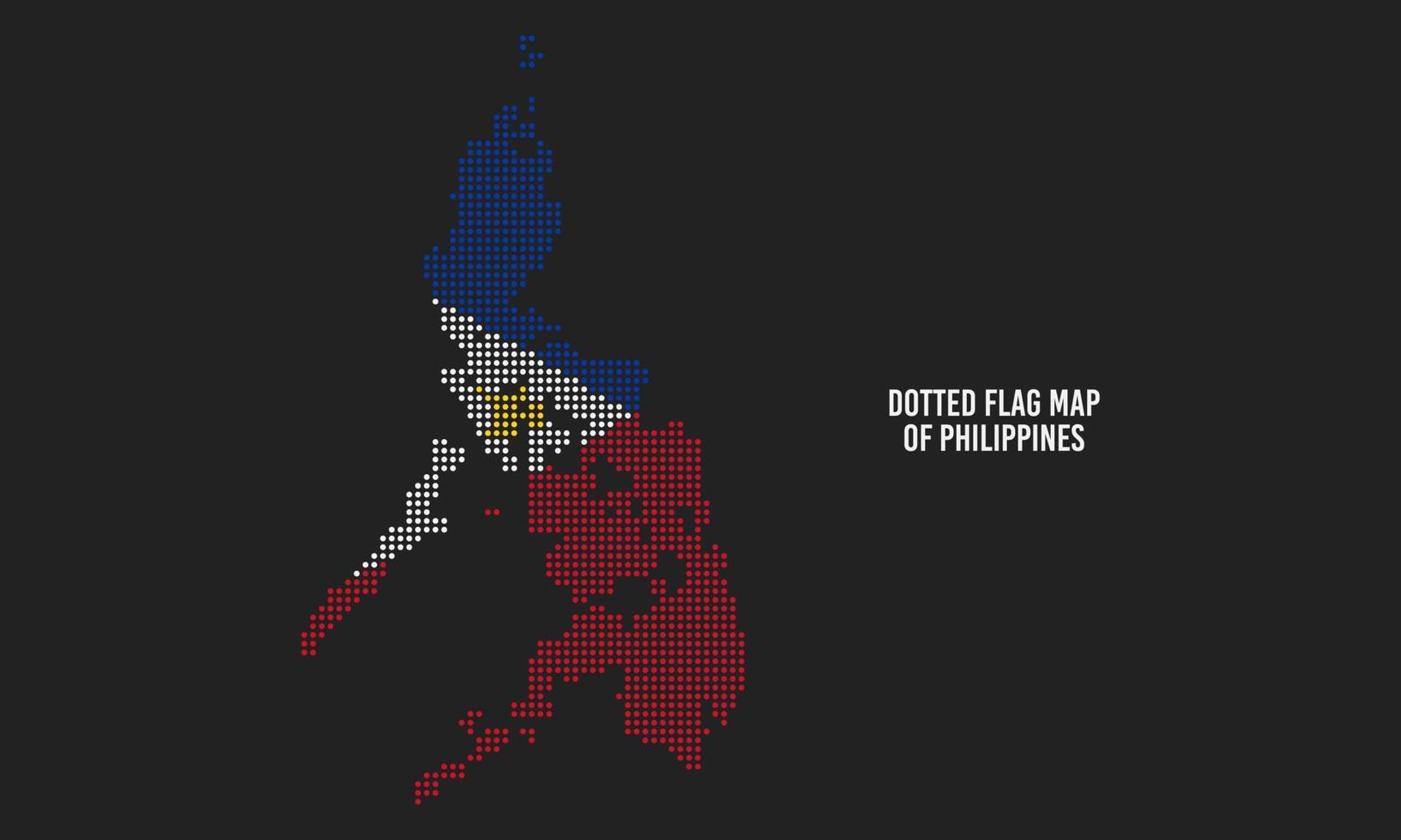 mapa de bandera de filipinas con puntos abstractos vector