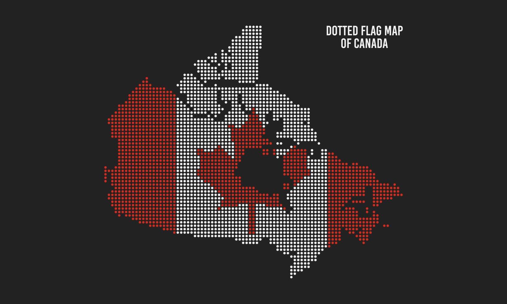 Abstract Dotted Canada Flag Map vector