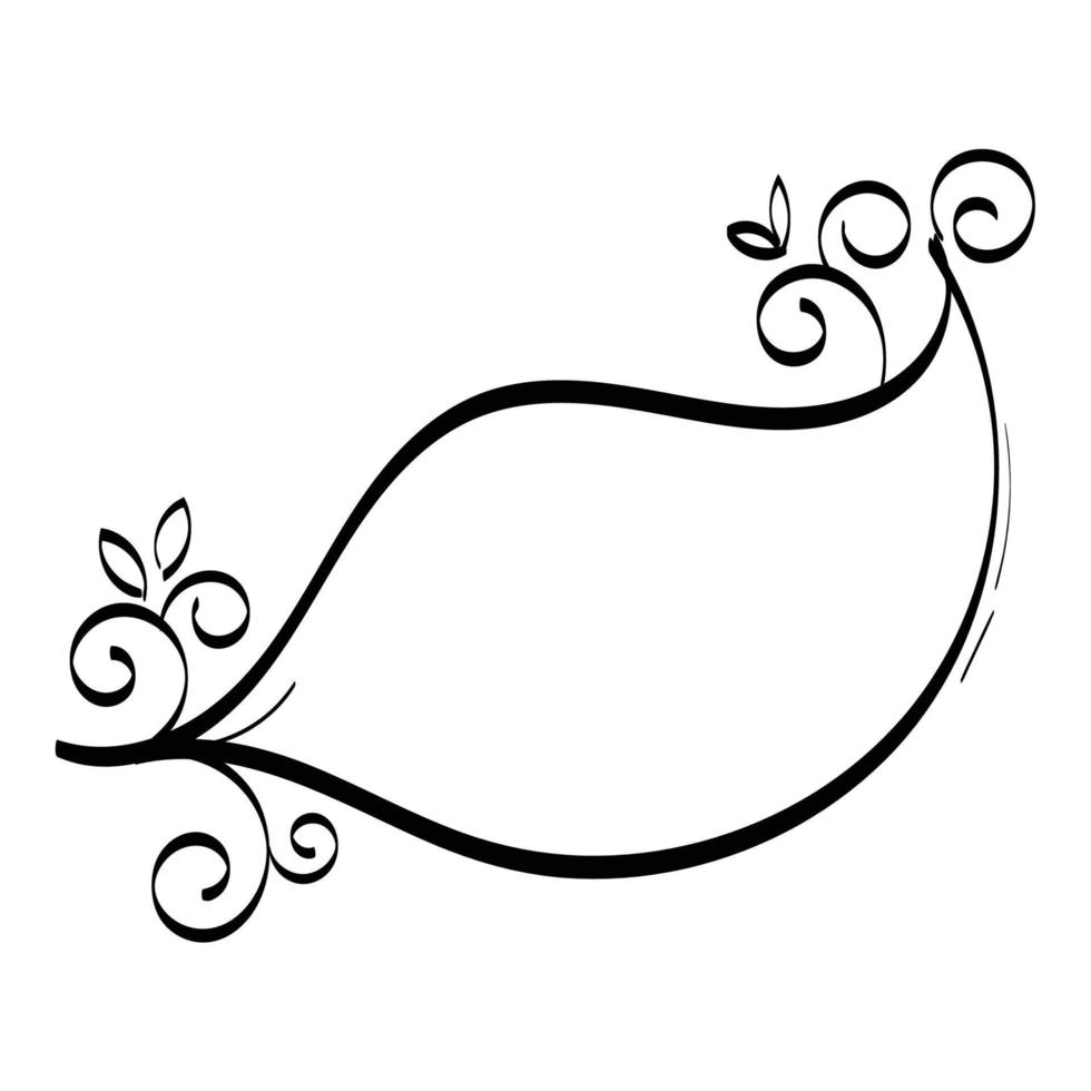 Unique floral frame. Hand Drawn floral frame. Vintage decorative frame vector