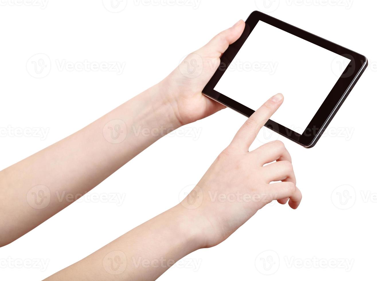 finger press touchpad with cut out screen photo