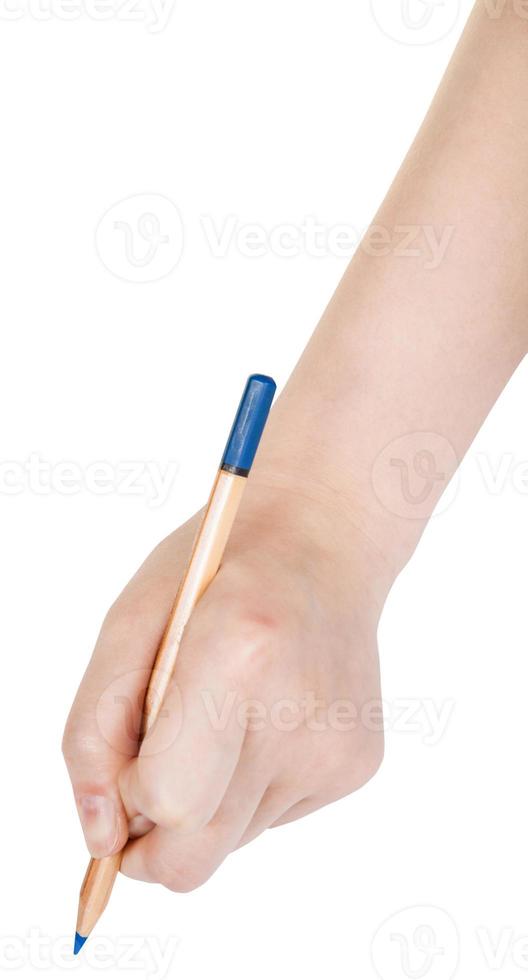 hand drafts by wood blue pencil isolated photo