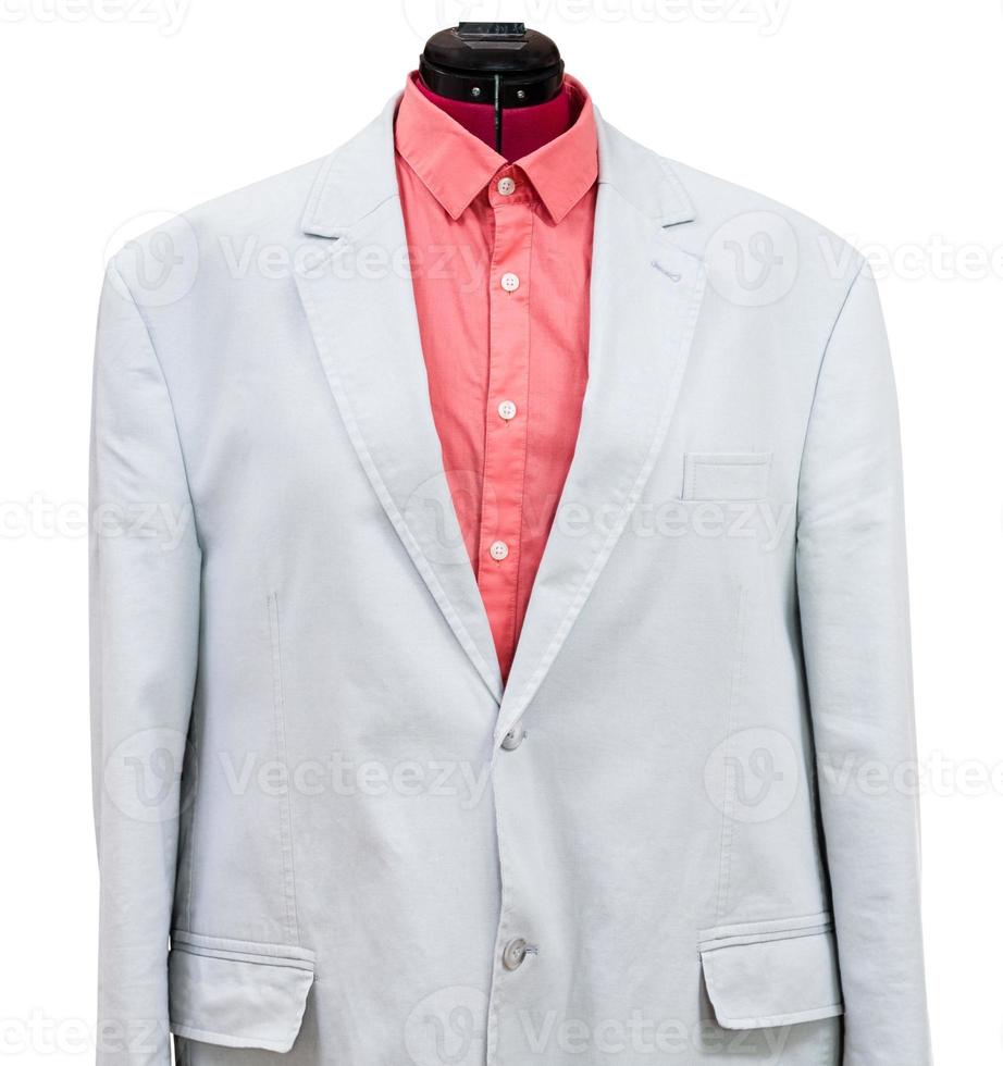 blue cotton jacket with red shirt photo