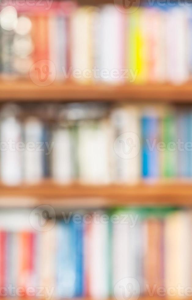 defocused background from book shelves photo