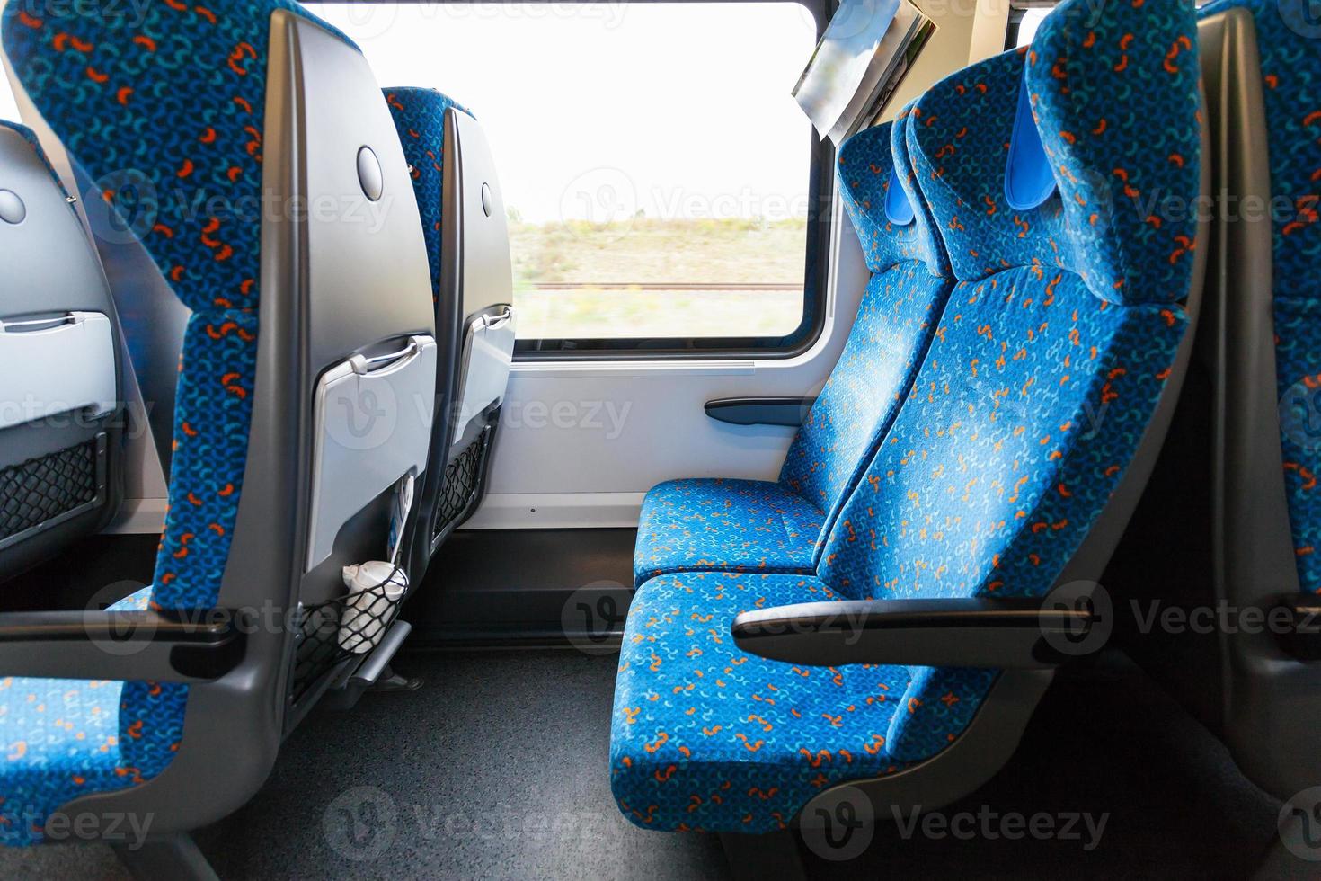 empty seats in railway wagon photo