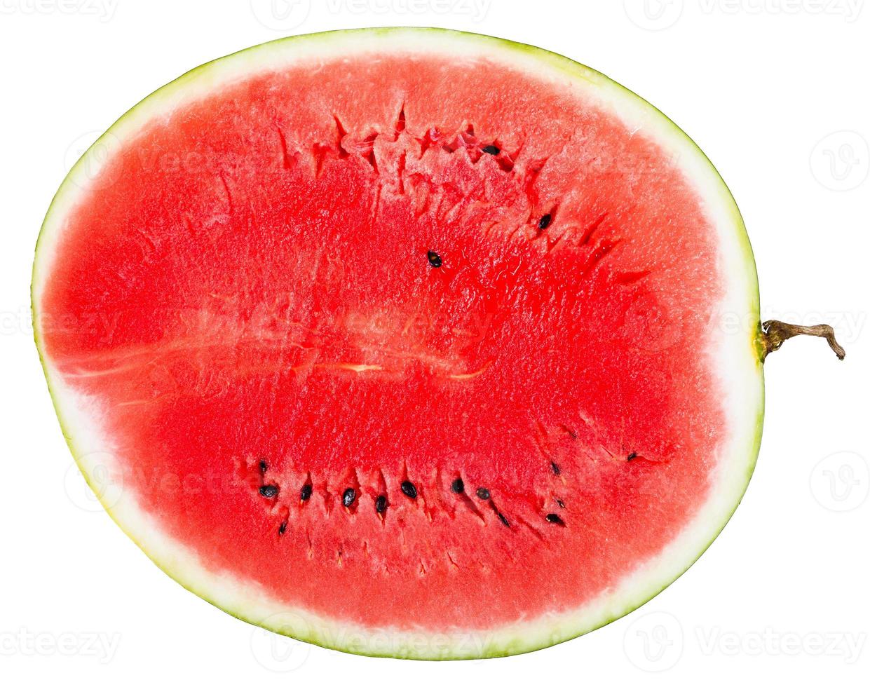 top view of cross section of ripe watermelon photo