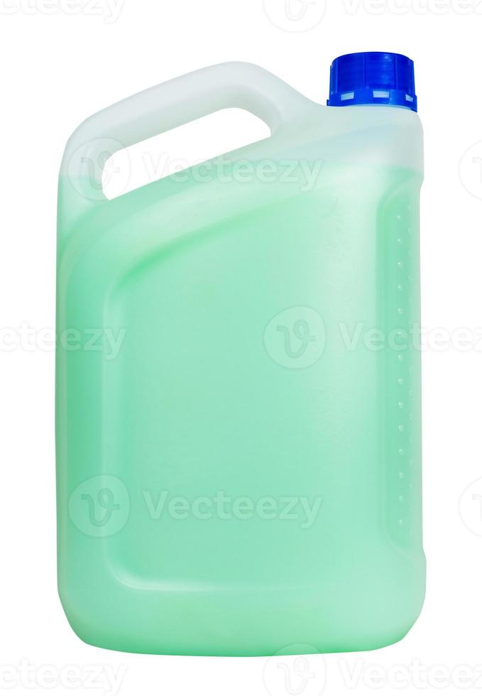 side view of plastic jerrycan with green liquid photo