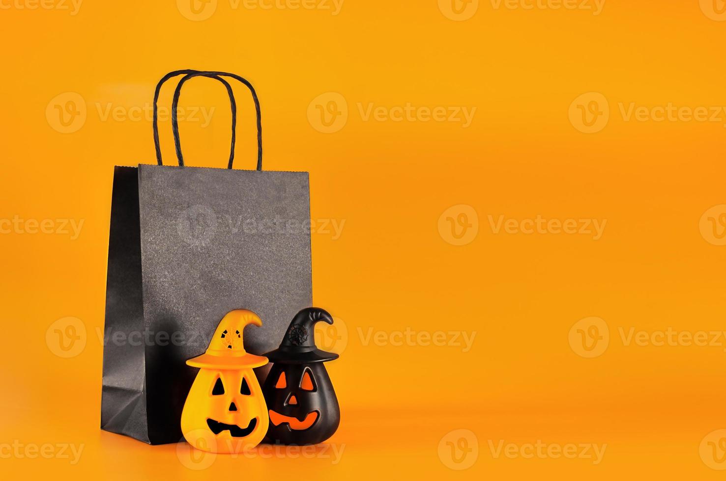 Happy halloween on orange background. Special offer symbol. Flat design. Design element. photo