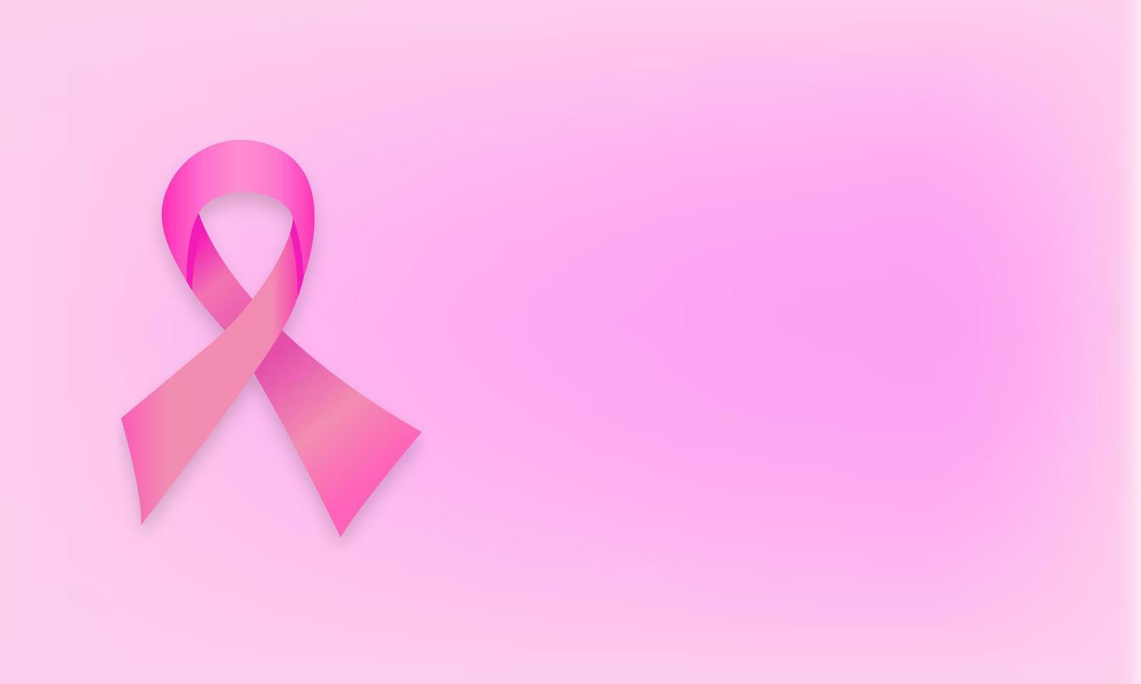 Breast cancer awareness month background with pink ribbon. Hand drawn design elements for appeal advertisement vector