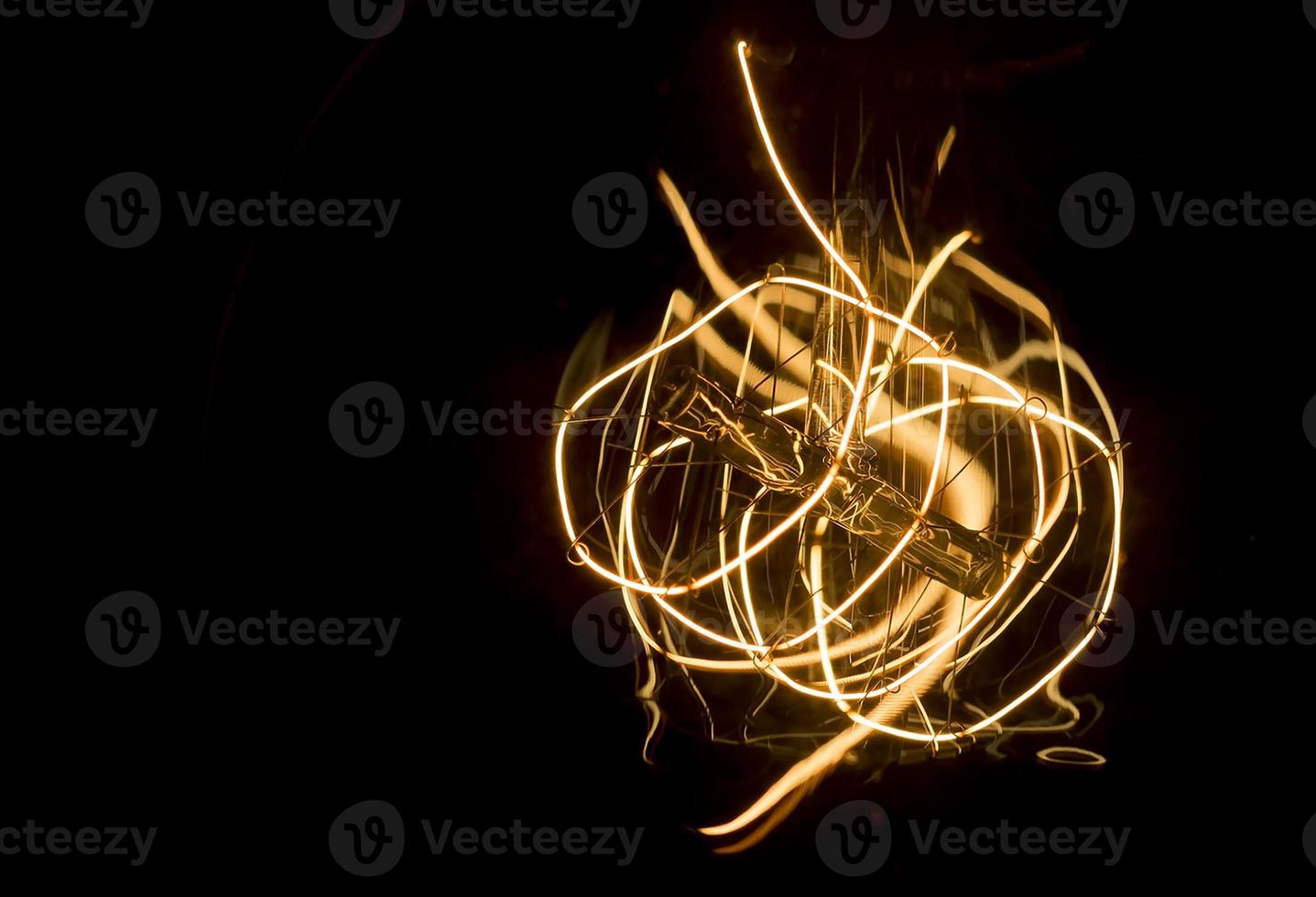 art of lighting of incandescent bulb. close up photo