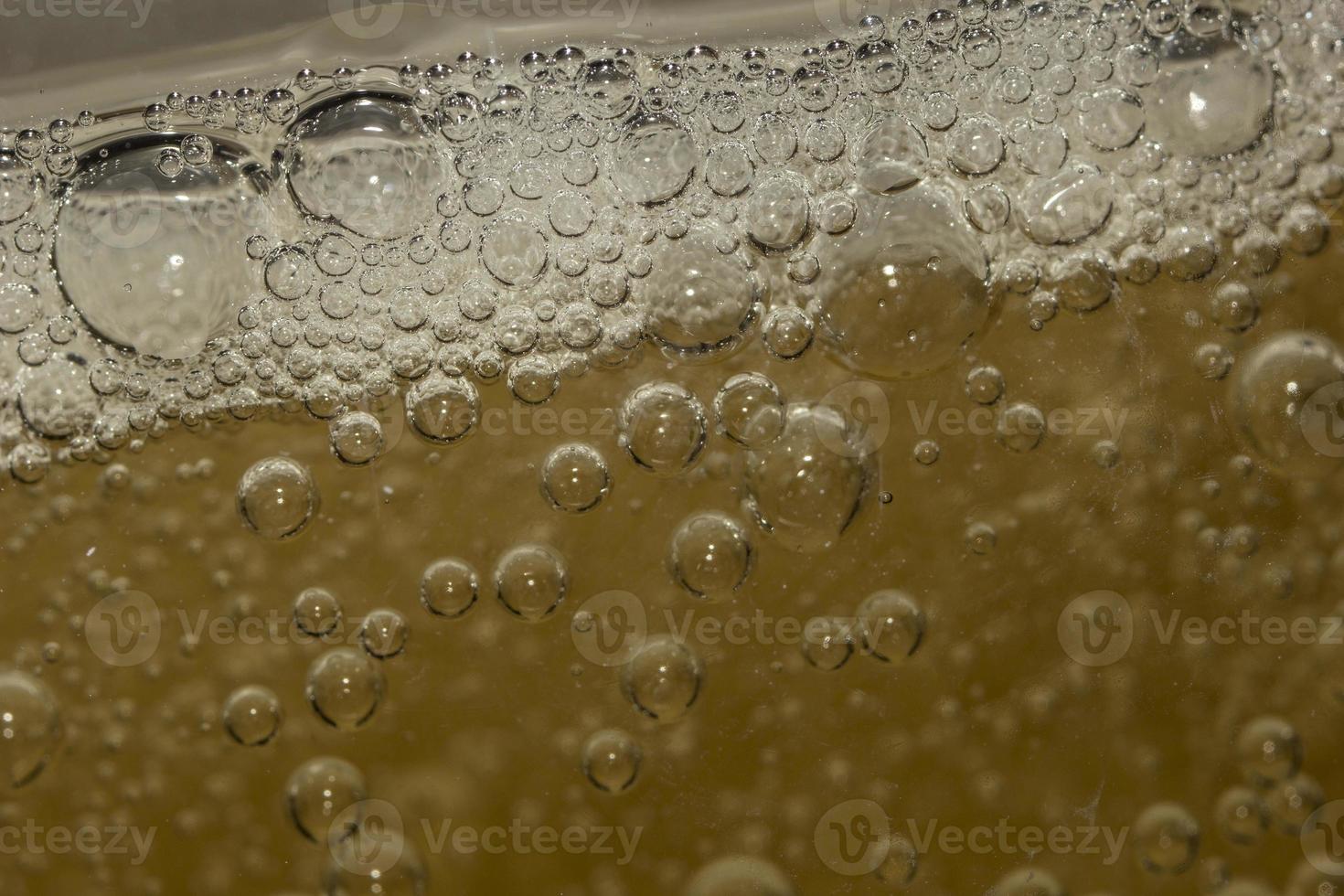 beautiful air bubbles in the drink. Close up photo