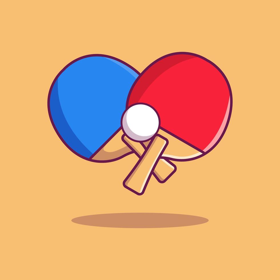 diseño de logotipo de dibujos animados de vector de tenis de mesa ping pong