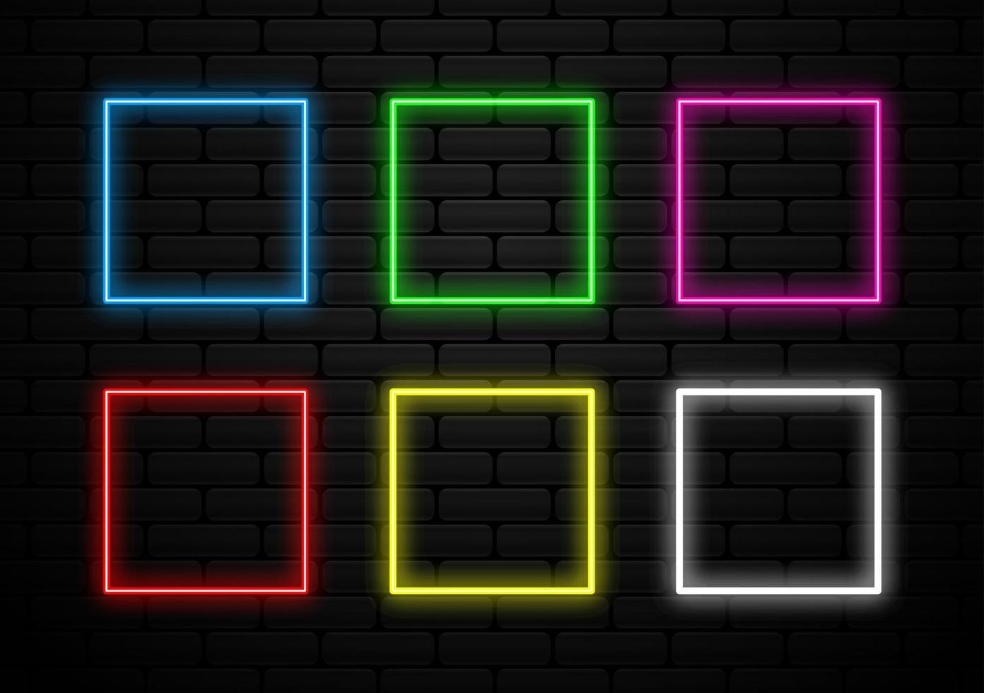 set of futuristic neon light shape vector