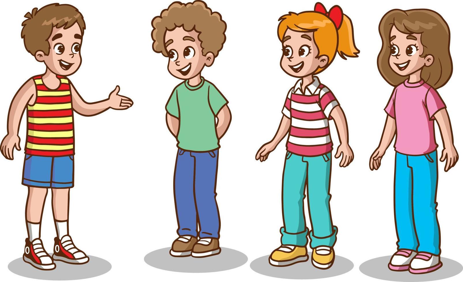 group of kids chatting vector illustration