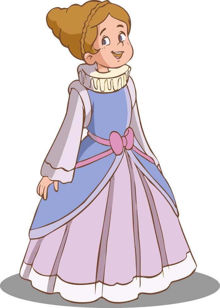 vector illustration of girl in princess dress