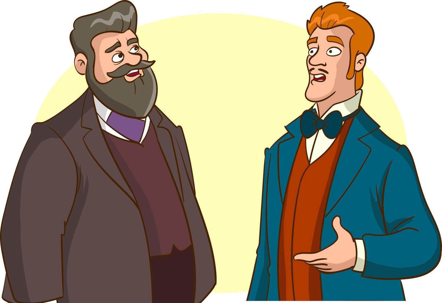 Two men talk, discussion, exchange of ideas 12576650 Vector Art at Vecteezy