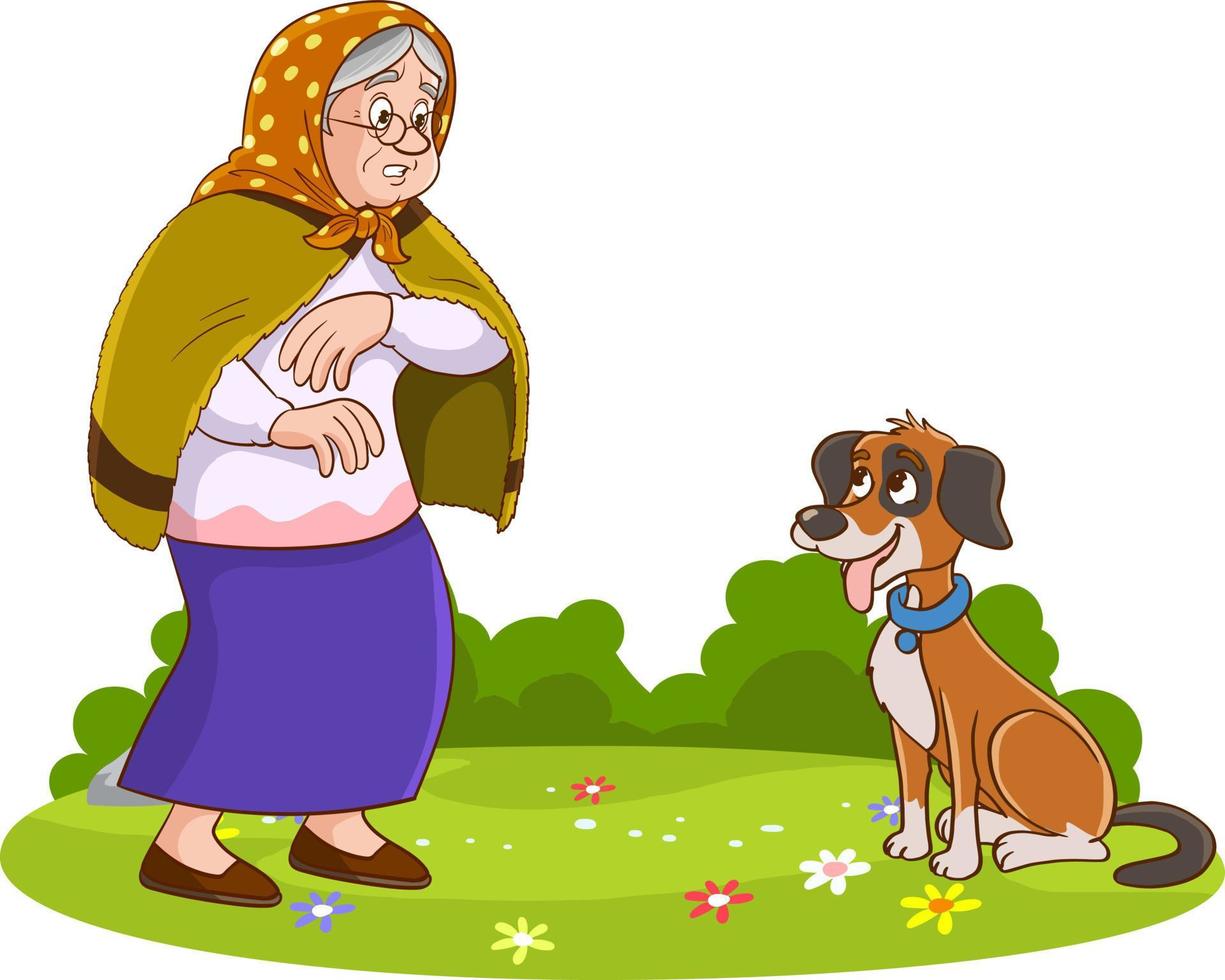 woman afraid of dogs cartoon vector