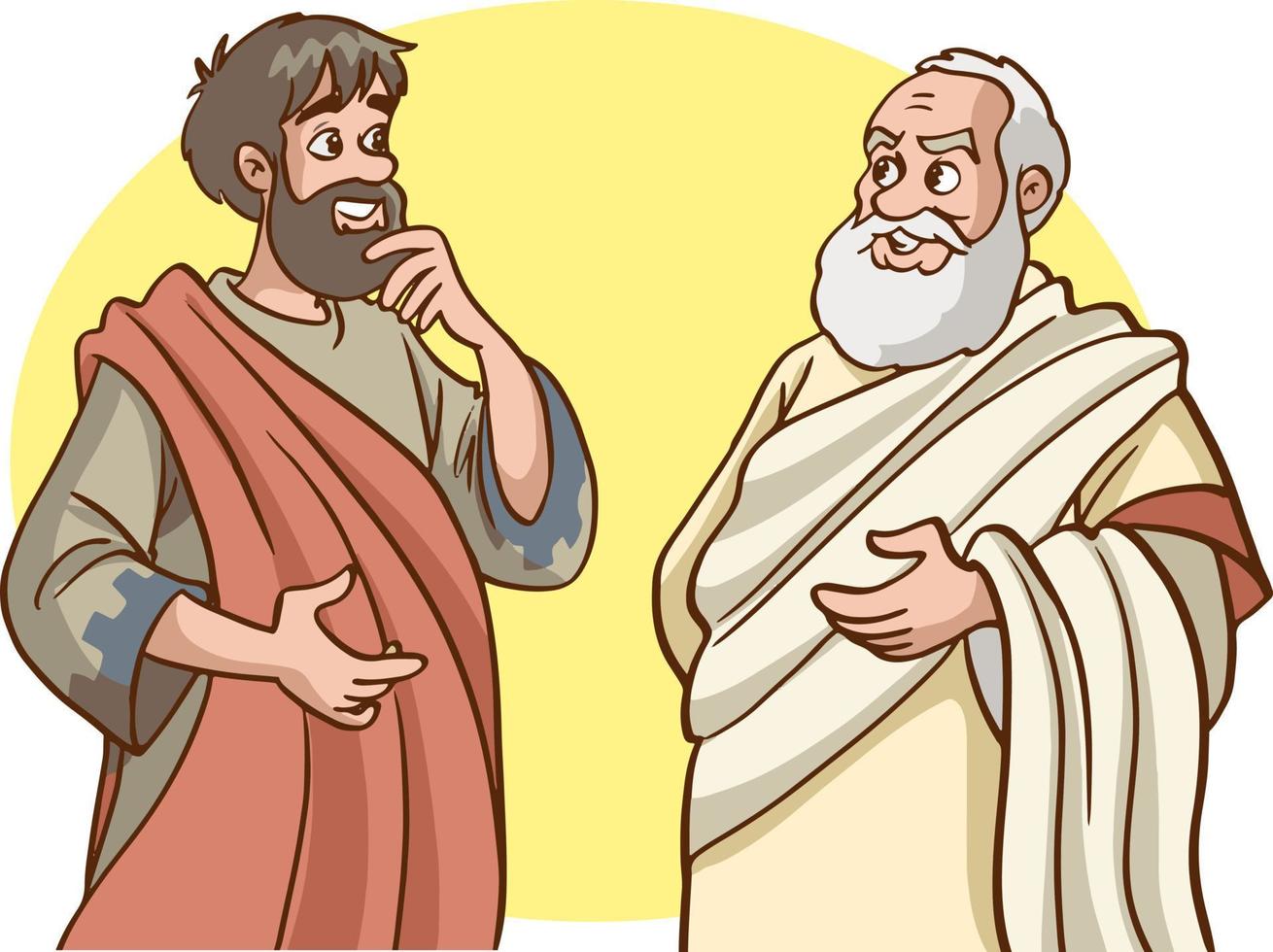 two great philosopher greek thinkers vector illustration