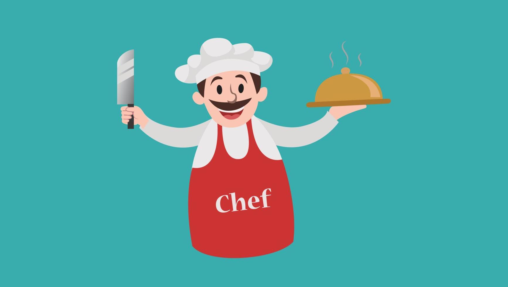 Chef with dish Free Vector