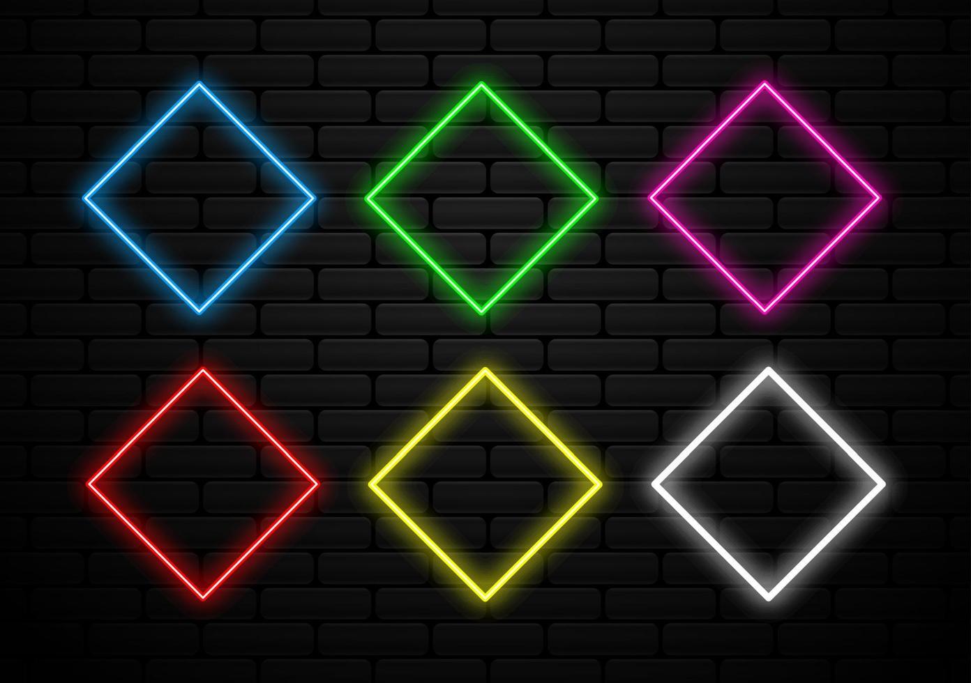 set of futuristic neon light shape vector