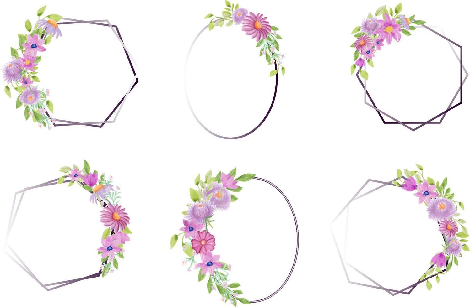 Floral Frame Watercolor vector