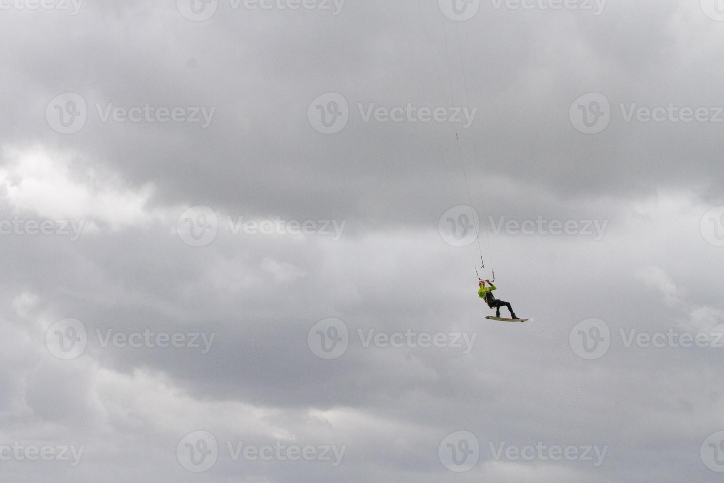 Man kitesurfing in the Netherlands photo