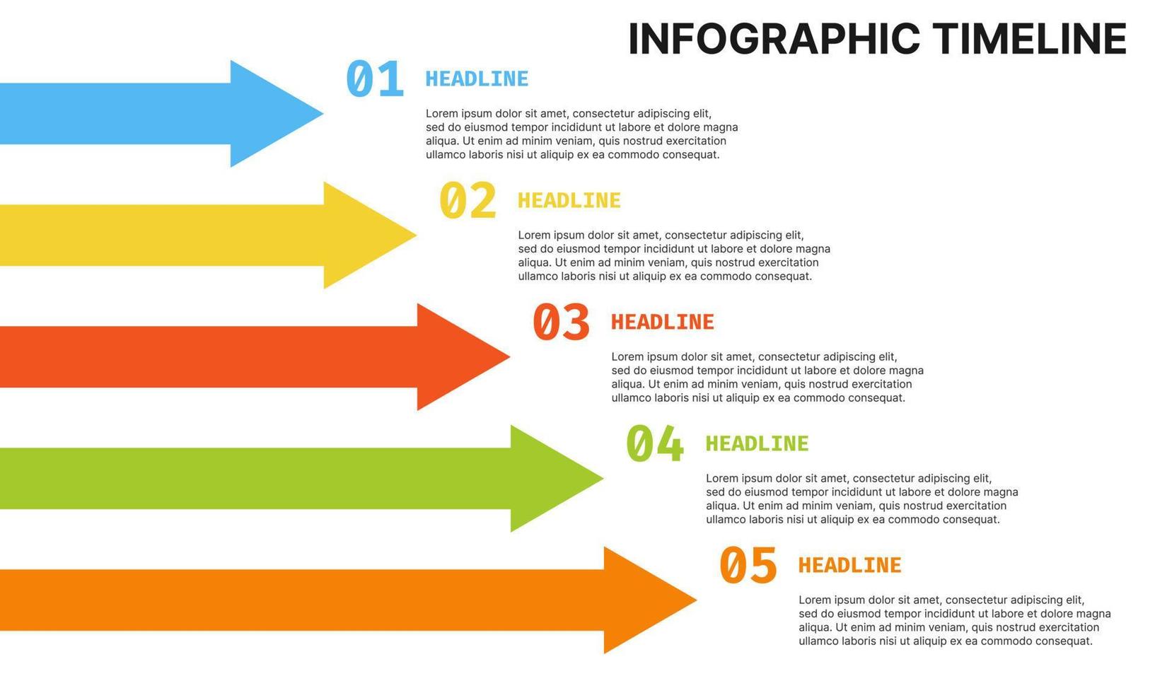 línea de tiempo de infografía empresarial con flecha. plantilla de infografía empresarial. plantilla de infografía de presentación con proceso de línea de tiempo. proceso de línea de tiempo infográfico. vector