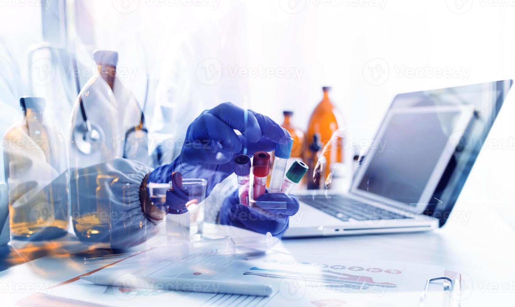 Doctor work on digital tablet healthcare doctor technology tablet using computer. photo