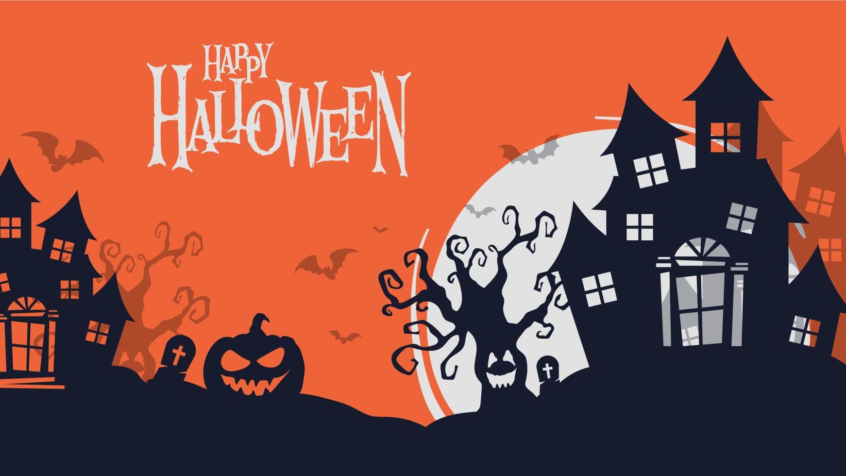 Halloween party invitations or greeting cards background. Halloween illustration template for banner, poster, flyer, sale, and all design. vector