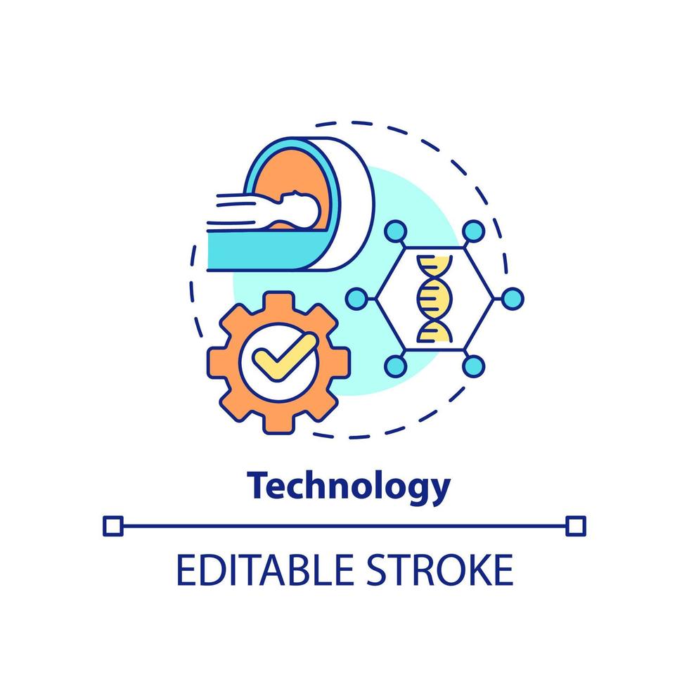 Technology concept icon. Innovative methods. Pandemic preparedness effort abstract idea thin line illustration. Isolated outline drawing. Editable stroke. vector