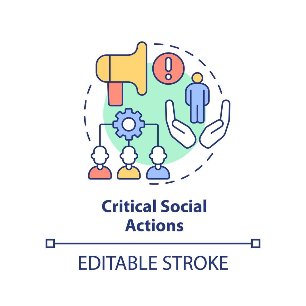 Critical social actions concept icon. Illness information. Pandemic preparedness abstract idea thin line illustration. Isolated outline drawing. Editable stroke. vector