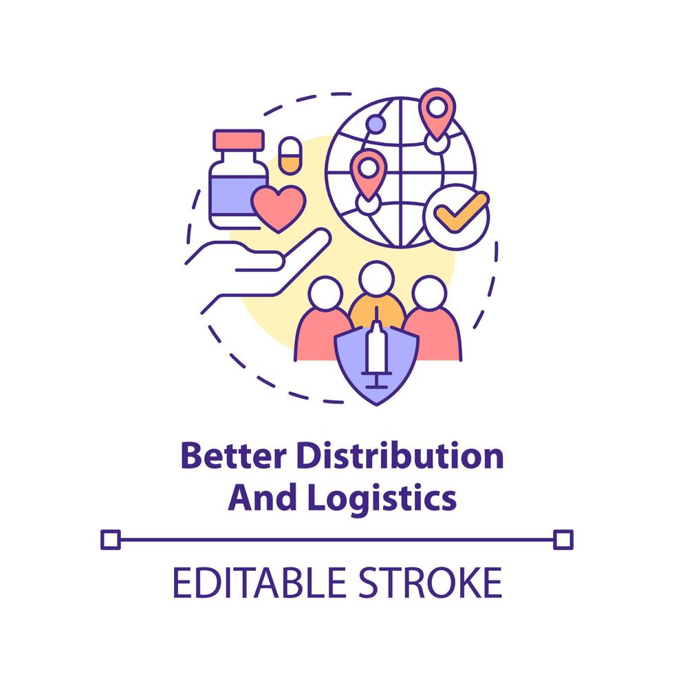Better distribution and logistics concept icon. Pandemic prevention abstract idea thin line illustration. Isolated outline drawing. Editable stroke. vector